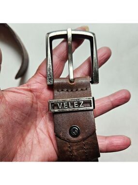 Vintage Velez Brown Leather Belt with Buckle